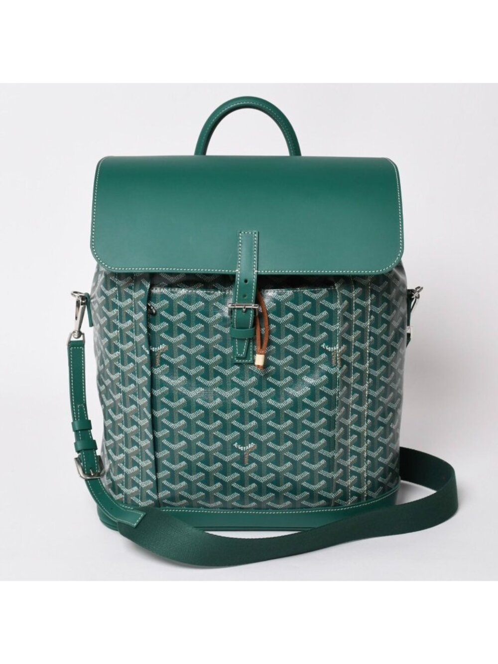 Goyard Alpine MM Backpack Canvas Green Silver